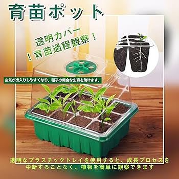 Amazon.co.jp: lanzoub 育苗ポット 育苗トレイ 6個セット 72穴